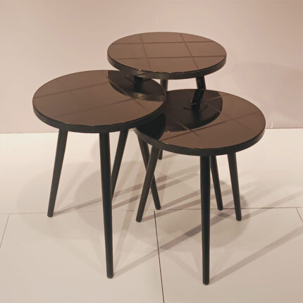 Set of 3 Round Glass Top Tables